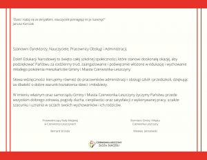 Życzenia z okazji Dnia Edukacji Narodowej